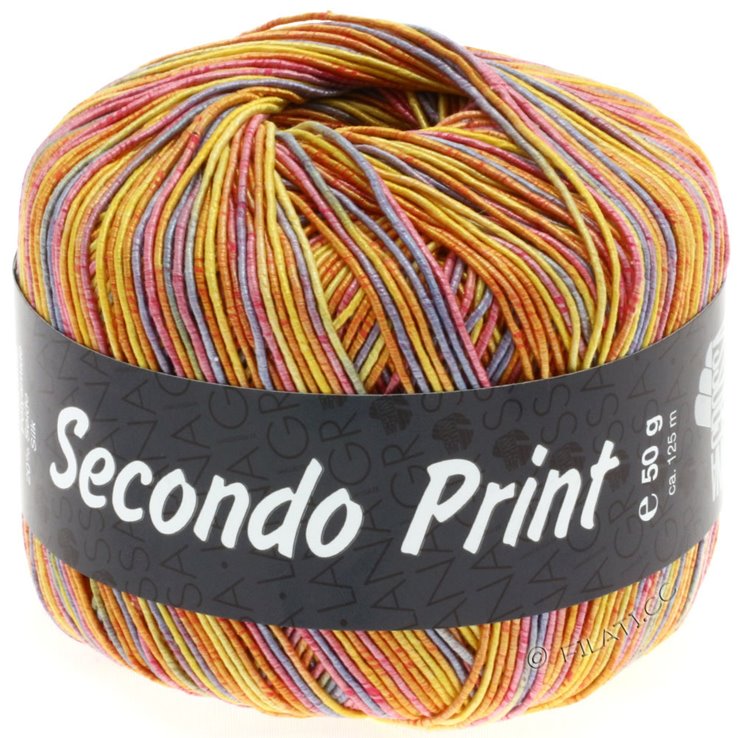 SECONDO Print II - von Lana Grossa | 501-Gelb/Orange/Lila/Pink