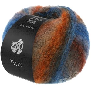 TWIN 25g - von Lana Grossa | 103-Blau/Rot/Braun/Grau