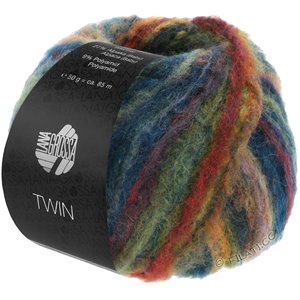 TWIN 50g - von Lana Grossa | 204-Rot/Gelb/Graugrün/Dunkelgrün/Hellgrün/Jeans