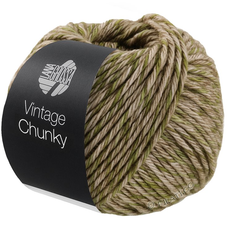 Lana Grossa Vintage Chunky | 02-Graubeige/Oliv