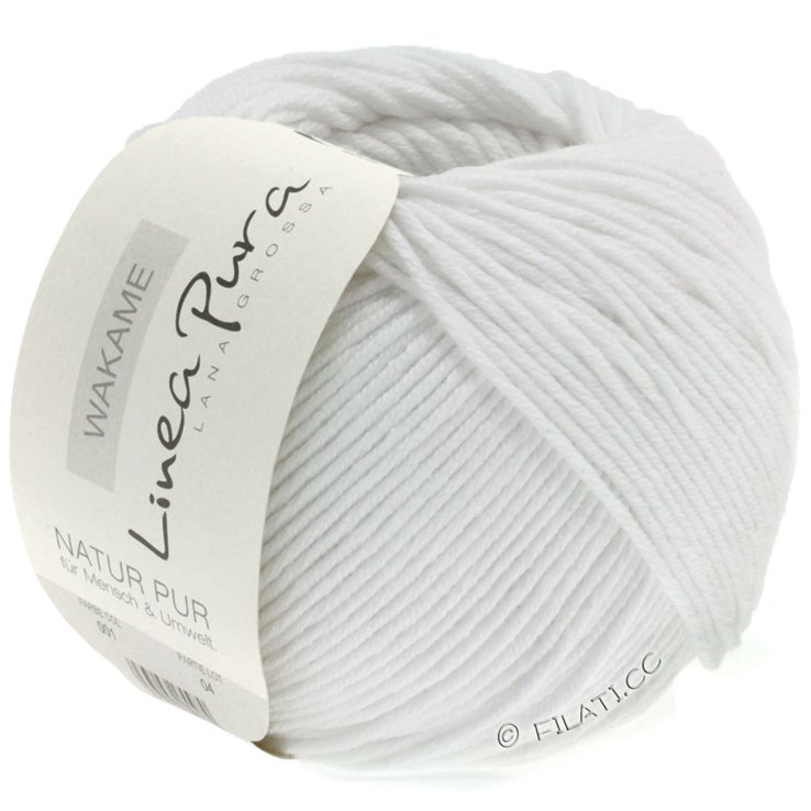 Lana Grossa WAKAME Uni/Print (Linea Pura) | 001-Weiß
