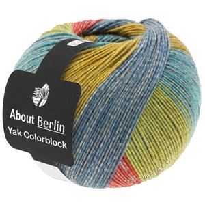 MEILENWEIT 100g Yak Colorblock (ABOUT BERLIN) - von Lana Grossa | 635-Rost/Pink/Senf/Petrol/Jade meliert
