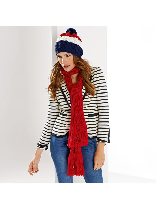 MÜTZE MIT ZOPF-PERLMUSTER COOL WOOL Big Melange (GOTS) von Lana Grossa