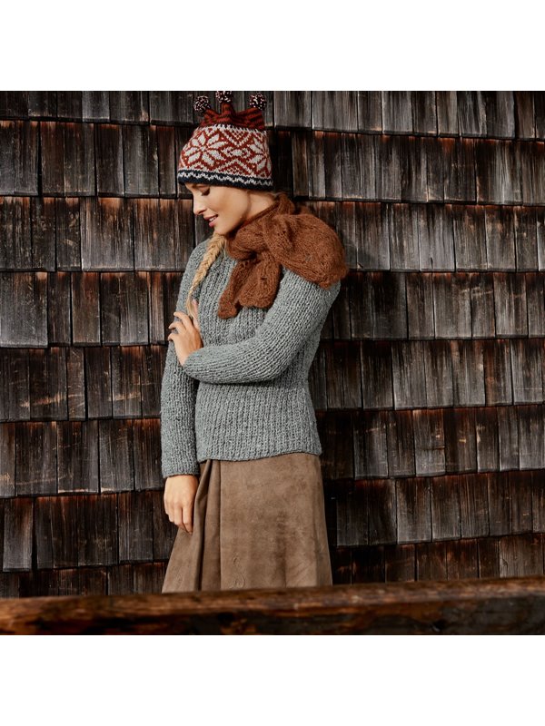 MÜTZE MIT JACQUARDMUSTER UND STREIFEN AM Alpaca von Lana Grossa