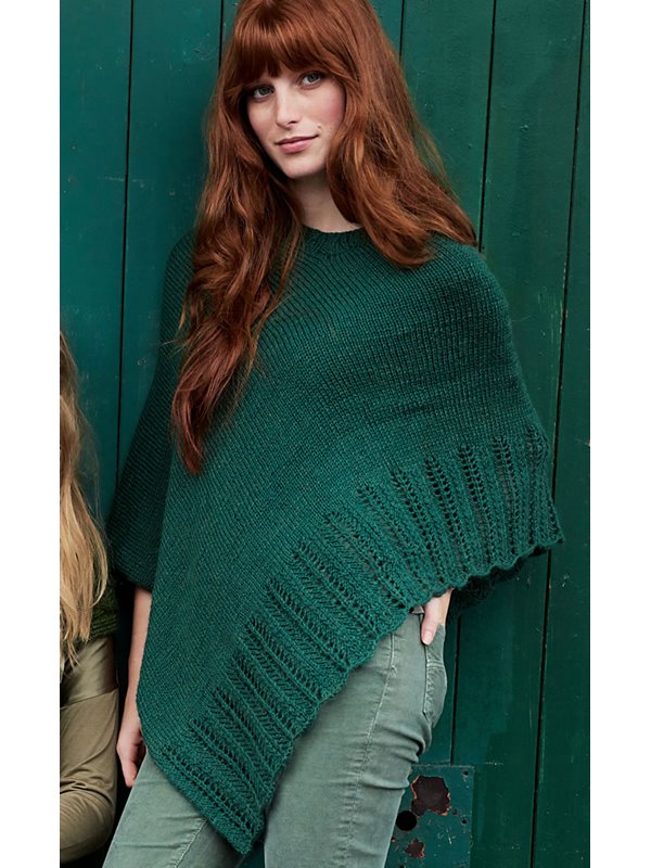 Lana Grossa PONCHO MIT LOCHBORDÜRE Cool Wool Alpaca