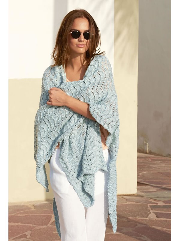 PONCHO IM PFAUENMUSTER 365 Cotone von Lana Grossa