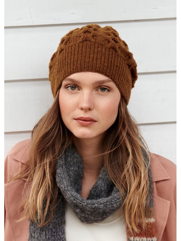 MÜTZE MIT ZOPF Cashmere 16 Fine von Lana Grossa