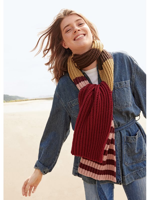 GERIPPTER RINGELSCHAL Cool Wool Big von Lana Grossa