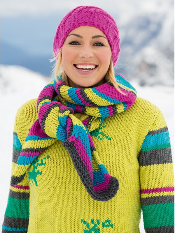 Lana Grossa SCHAL MIT SCHRÄGLAUFENDEN STREIFEN Mille II