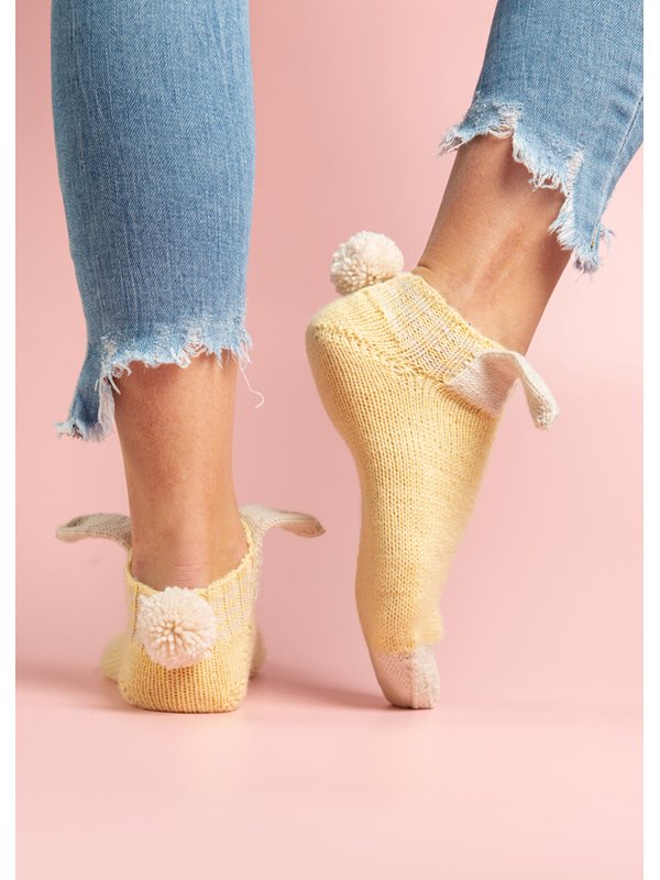 Lana Grossa HASENSOCKEN MIT OHREN Meilenweit 100g Seta Uni