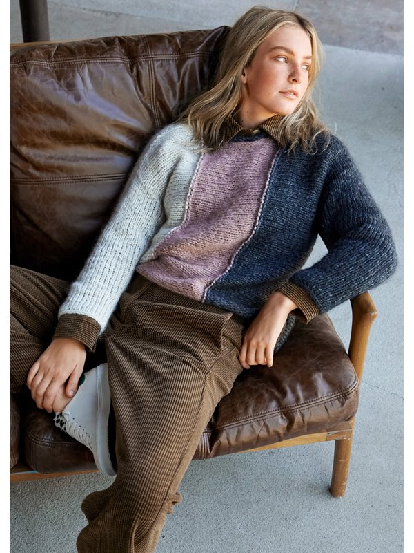 QUERGESTRICKTER PULLOVER Brigitte No. 2 & Brigitte No. 3 von Lana Grossa