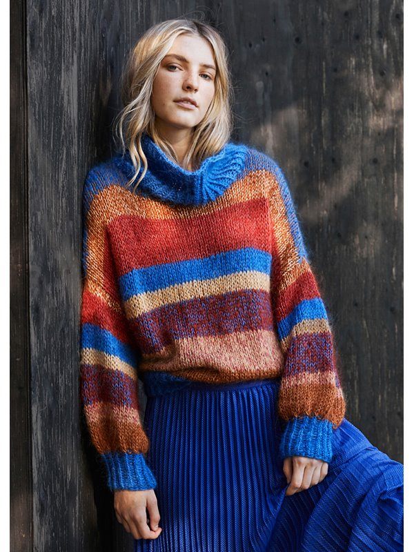 MELIERTER STREIFENPULLOVER Brigitte No. 3 & Brigitte No. 4 von Lana Grossa