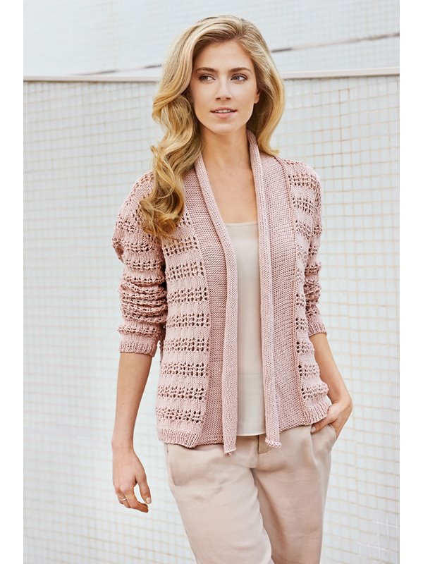 JACKE MIT LOCHMUSTERSTREIFEN Wakame von Lana Grossa