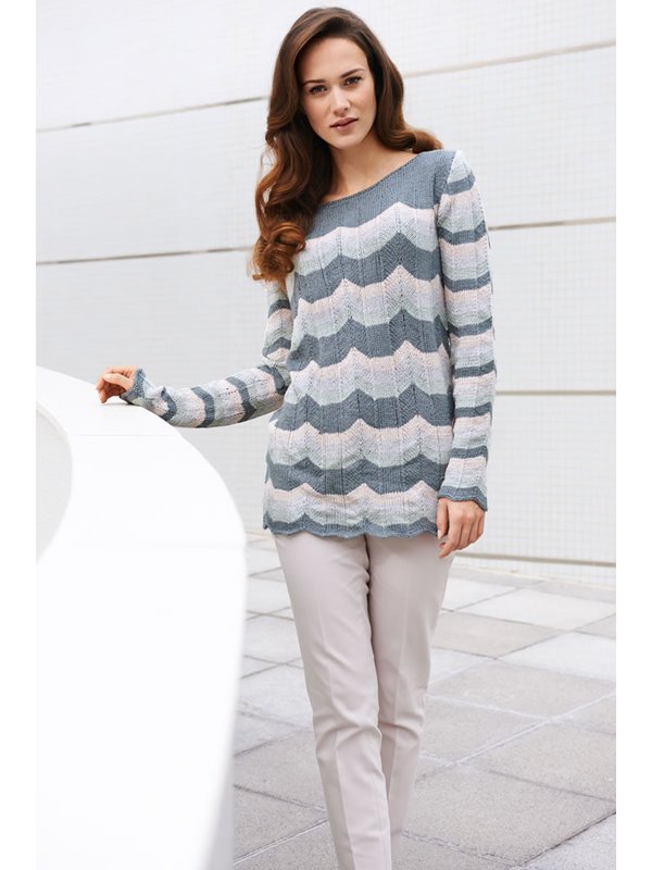 Lana Grossa STREIFENPULLI MIT ZACKEN Linarte