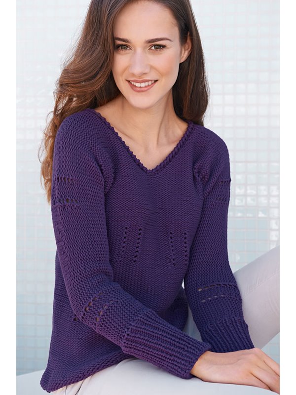 Lana Grossa PULLI MIT LOCHSTREIFEN Nobile