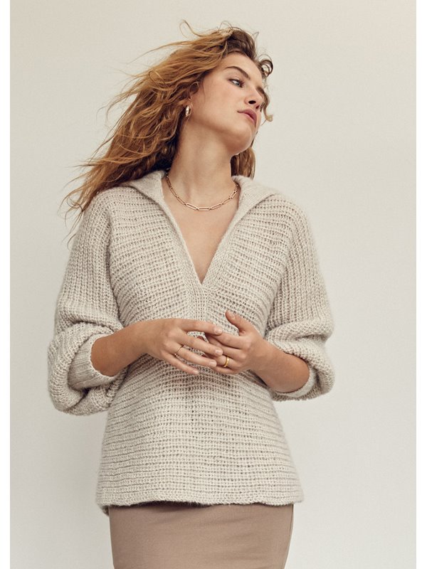 PULLOVER Natural Alpaca Pelo von Lana Grossa