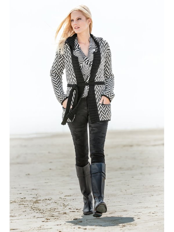 Lana Grossa JACKE IM ZICK-ZACK-HEBEMUSTER Alta Moda Alpaca