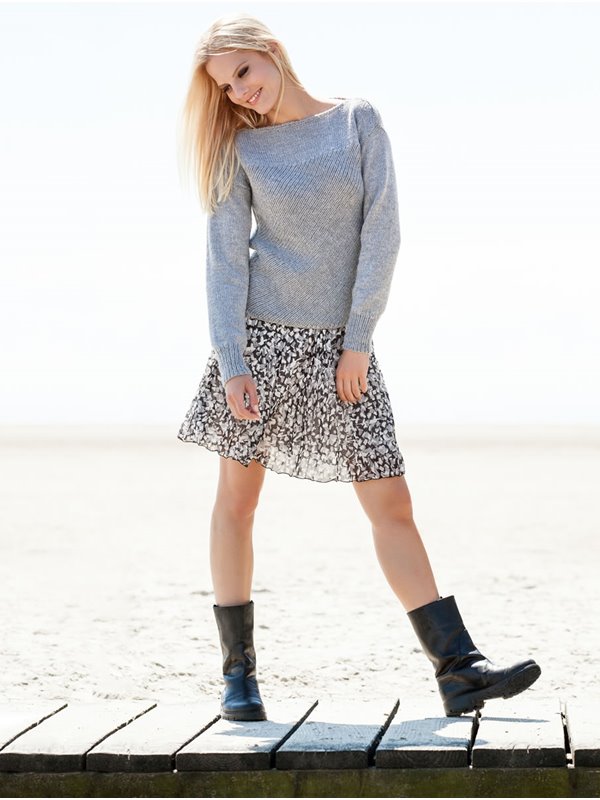 PULLI MIT DIAGONAL-RIPPEN Cool Wool Alpaca von Lana Grossa