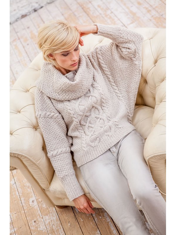 MUSTERPULLI MIT FLEDERMAUSÄRMEL Merino Air von Lana Grossa