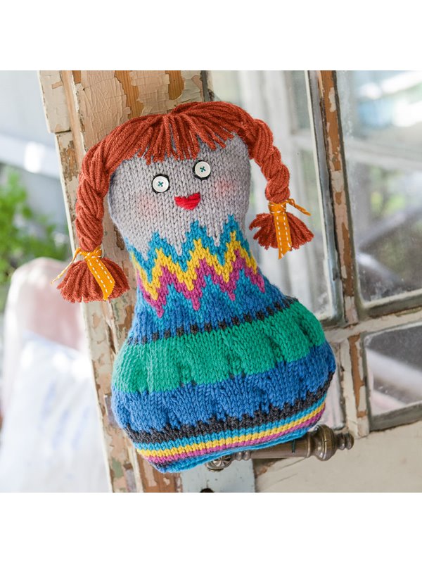 SORGENPÜPPCHEN MIT JACQUARD- UND LOCHMUSTER BINGO Melange (GOTS) von Lana Grossa