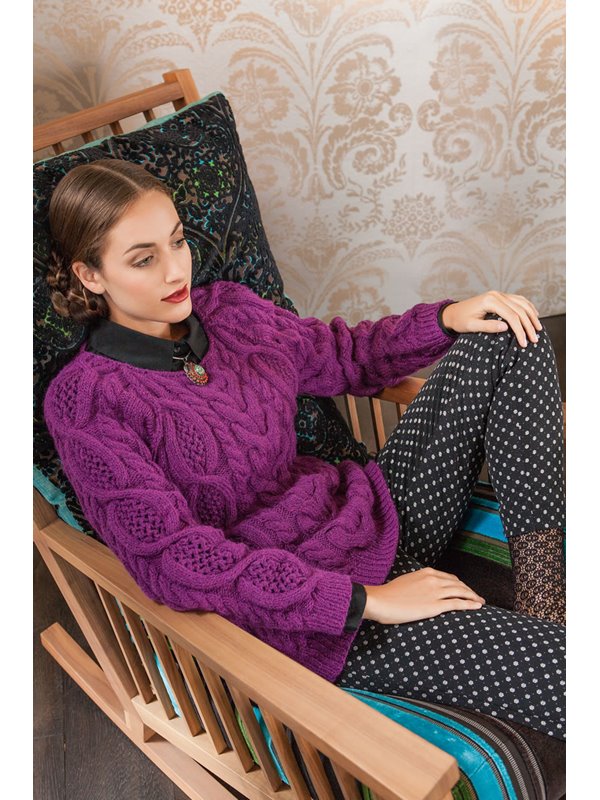 RAGLANPULLI IM ZOPF-LOCHMUSTER Alta Moda Alpaca von Lana Grossa