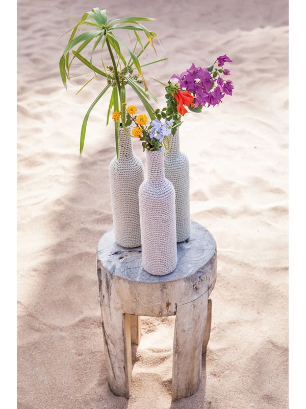 Lana Grossa GEHÄKELTE FLASCHENHÜLLE IN FESTEN MASCHEN Linarte/Secondo