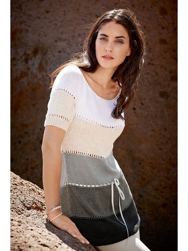 Lana Grossa RUNDPASSENPULLI MIT LOCHMUSTERRUNDEN Linarte