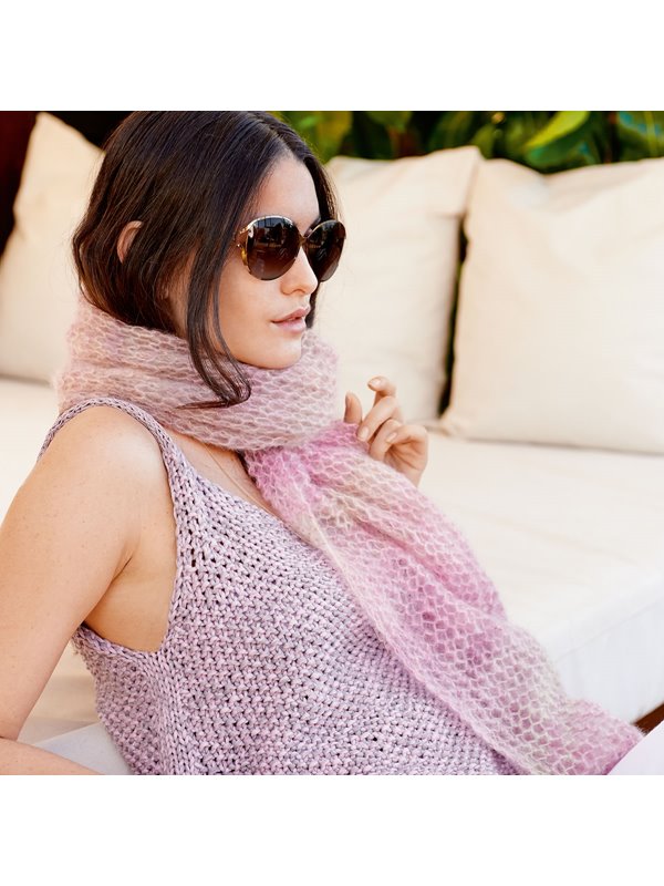 STOLA IM NETZMUSTER Silkhair Print von Lana Grossa