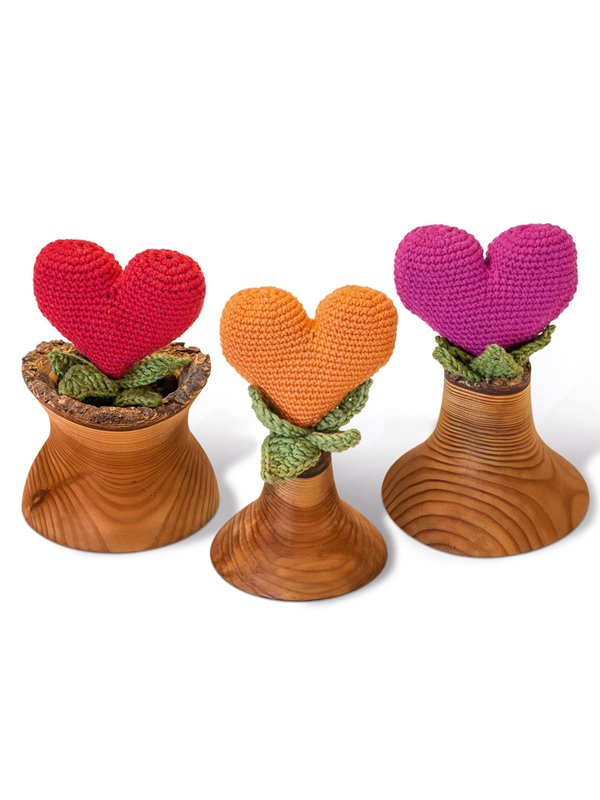 HÄKELHERZEN-TRIO BINGO Melange (GOTS) von Lana Grossa