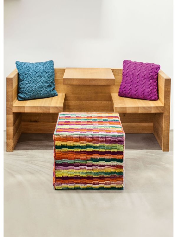 KISSENHÜLLE IM ZOPFRAUTEN-LOCHMUSTER Alta Moda Cashmere 16 von Lana Grossa