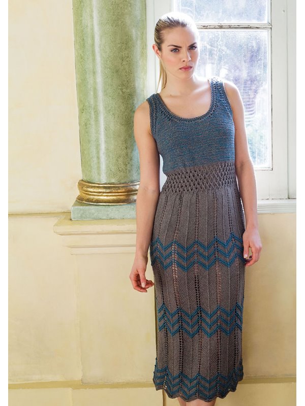 KLEID MIT ZACKEN- UND GITTERLOCHMUSTER Linarte von Lana Grossa