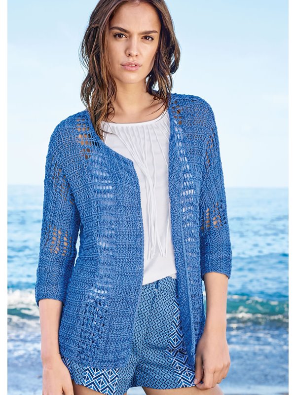 JACKE MIT LOCH- UND FALSCHEM PATENTMUSTER Allegro Unito von Lana Grossa