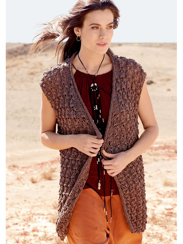 WESTE IM NOPPEN-FALLMASCHENMUSTER Folio von Lana Grossa