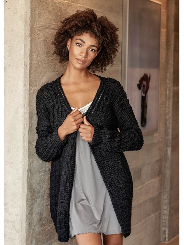 CARDIGAN IM STRUKTURMUSTER Fatto von Lana Grossa