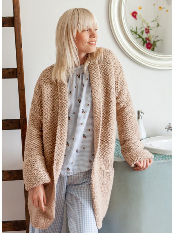 CARDIGAN MIT GLATT RECHTS UND PERLMUSTER Anima von Lana Grossa