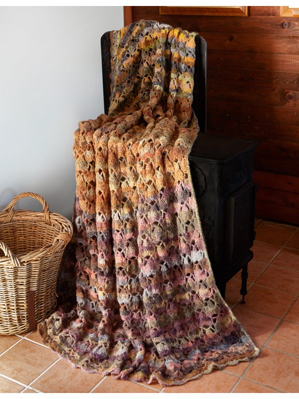 PLAID IM MUSCHELBOGENMUSTER Tutti von Lana Grossa