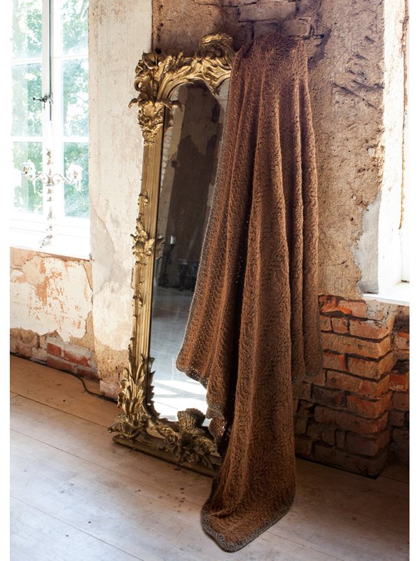 DECKE IM PFAUENSCHWEIFMUSTER Garzato Fleece/Shiny von Lana Grossa