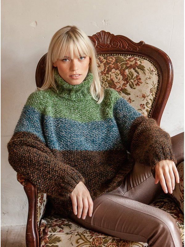 RAGLANPULLI IM PERLMUSTER MIT ROLLKRAGEN Cool Air Fine/Silkhair Lusso von Lana Grossa