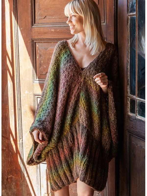 PULLI-KLEID IM RAUTENSTRUKTURMUSTER Cloud Dégradé von Lana Grossa