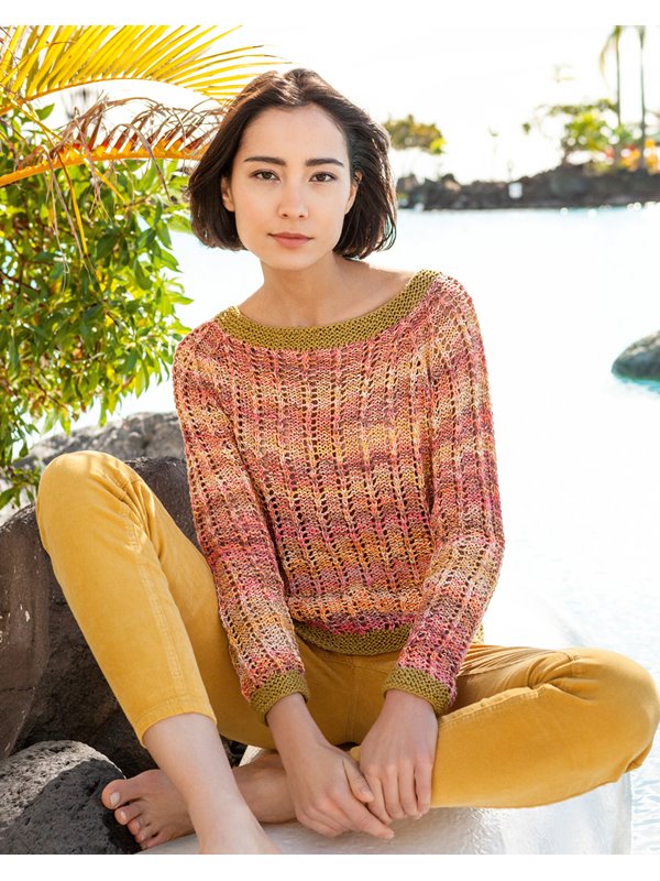 Lana Grossa RAGLANPULLI IM RIPPENLOCHMUSTER A Mano/About Berlin Chilly