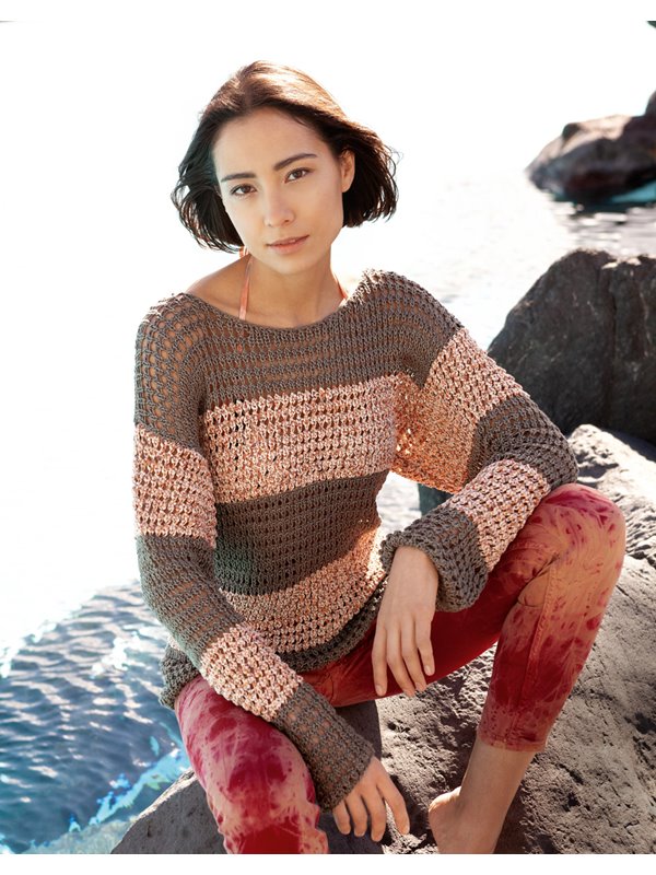 PULLI IM RIPPENLOCHMUSTER Linarte/About Berlin Sparkly von Lana Grossa