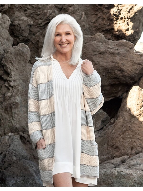 JACKE KRAUS RECHTS MIT LOCHMUSTERREIHEN 365 Cahsmere von Lana Grossa