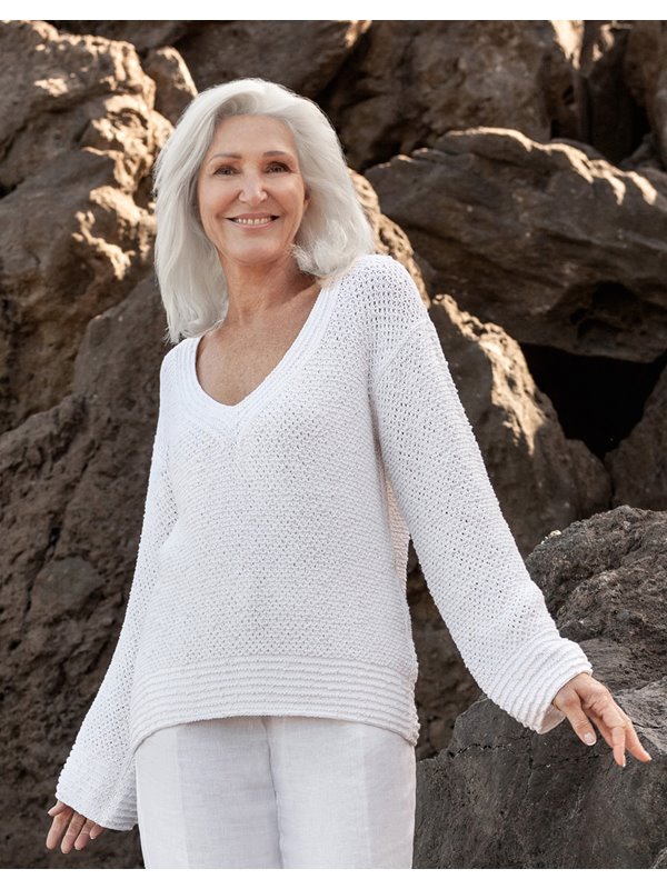 PULLI IM HEBEMASCHENMUSTER Bottone von Lana Grossa