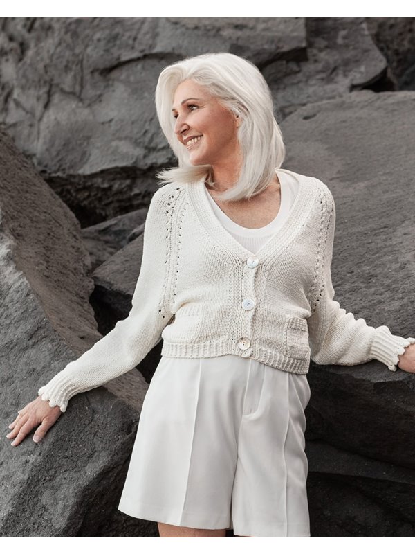 RAGLANJACKE MIT LOCHMUSTER Cashseta von Lana Grossa