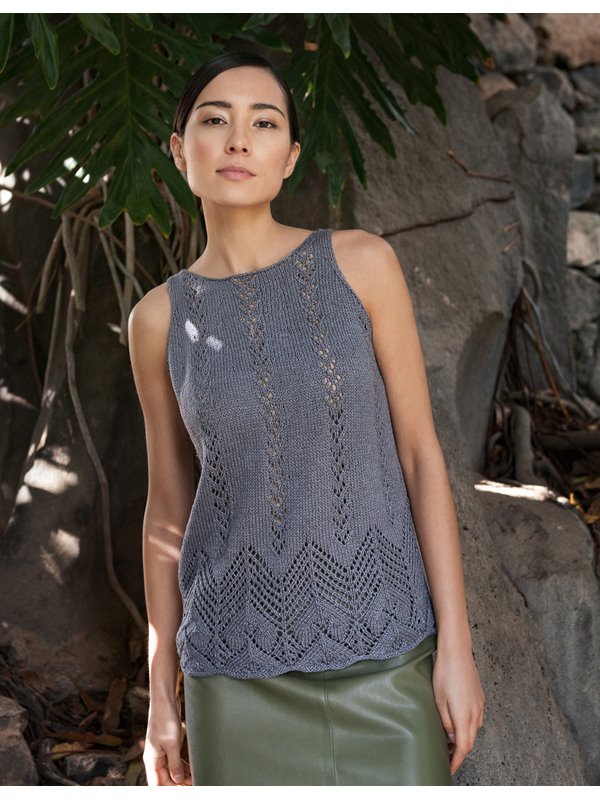 Lana Grossa TOP MIT ZACKENAJOUR- UND LOCHSTREIFENMUSTER Linarte