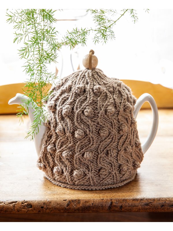 KANNENWÄRMER IM ARAN-NOPPENMUSTER BINGO Melange (GOTS) von Lana Grossa