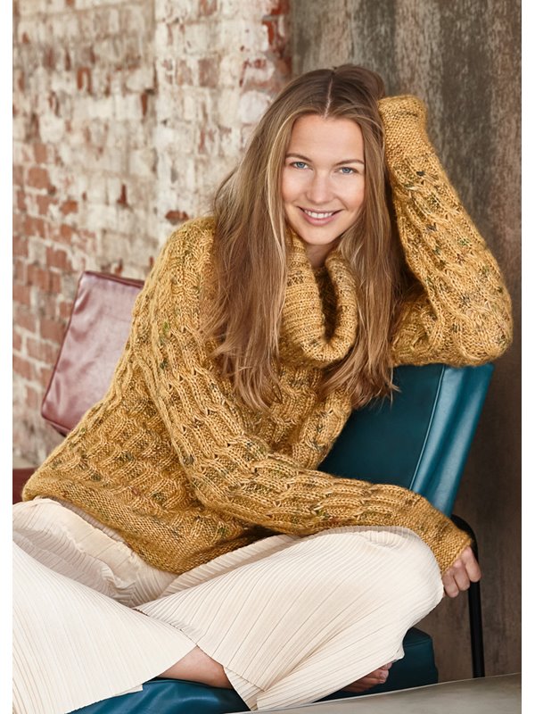 Lana Grossa PULLI IM VERKREUZTEN RIPPENMUSTER Lala Berlin Lovely Cotton Inserto