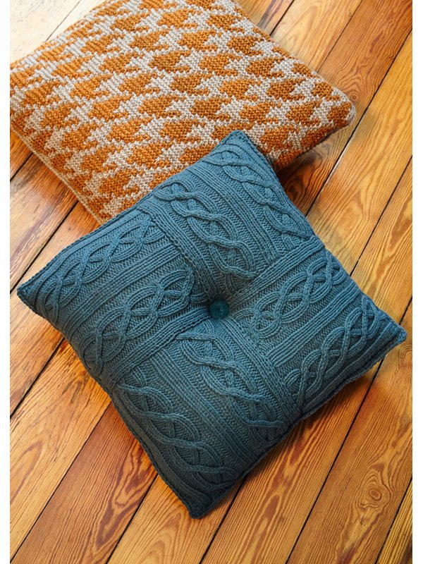 KISSENHÜLLE IM ZOPFRIPPENMUSTER Mille II & Ecopuno von Lana Grossa