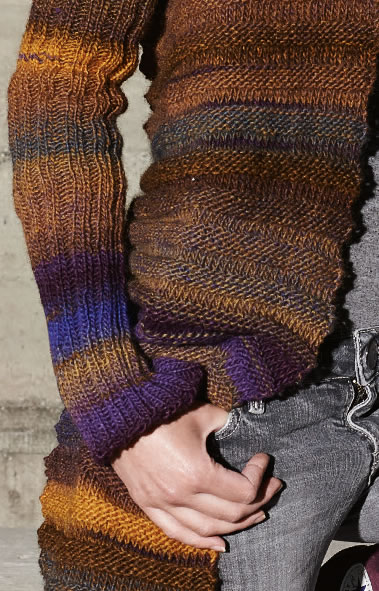 Lana Grossa SCHALJACKE IN LÄNGS- UND QUERRIPPEN Cinque Multi