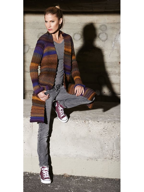 SCHALJACKE IN LÄNGS- UND QUERRIPPEN Cinque Multi von Lana Grossa